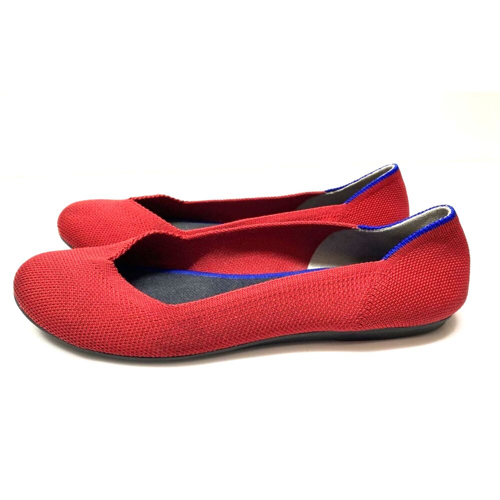 NEW RARE RETIRED Rothy's The Flat Chili Red Low Top Slip-On Ballet Flats  7.5 - Picture 3 of 8